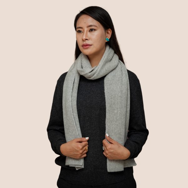 Classic Rib Knit Scarf - Image 2