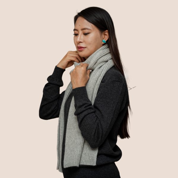 Classic Rib Knit Scarf - Image 3