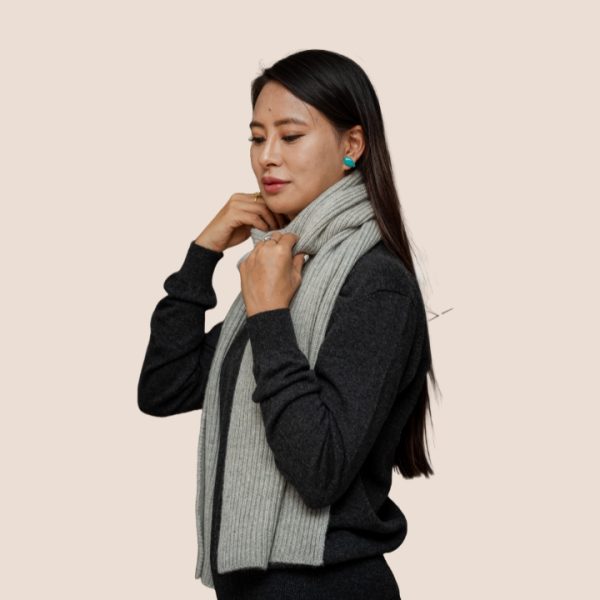 Classic Rib Knit Scarf - Image 2