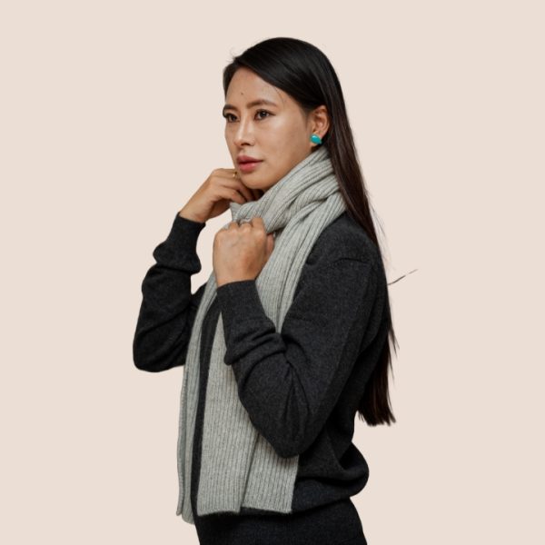 Classic Rib Knit Scarf - Image 3